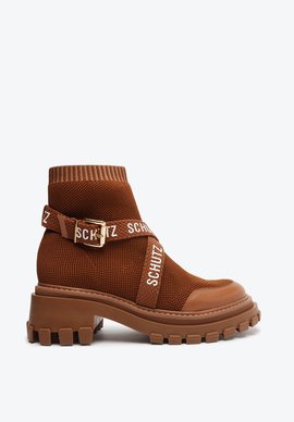 Bota Tratorada Logo Knit Marrom