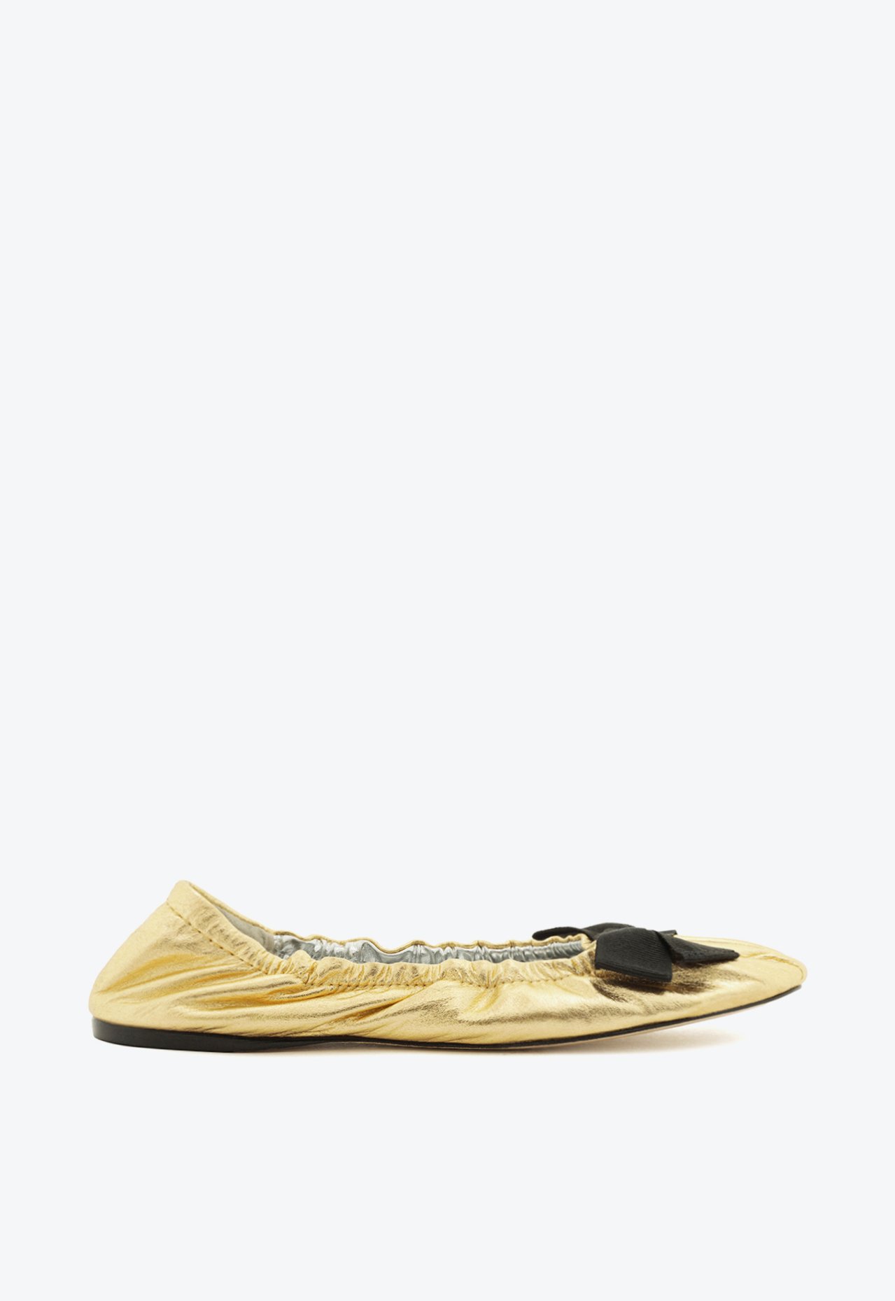 Sapatilha Laço Couro Dourada | Schutz