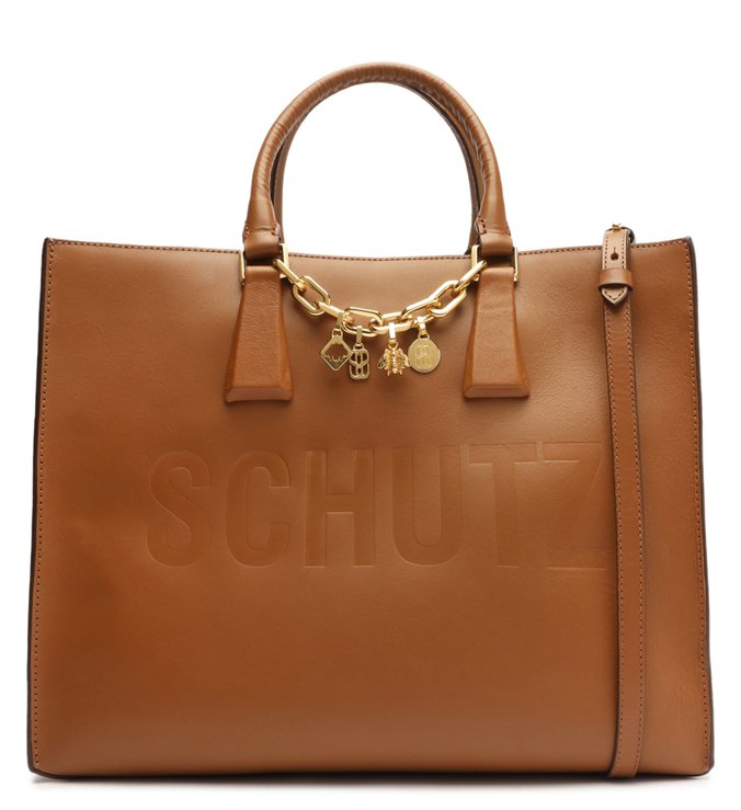 Bolsa Shopping Grande Bardot Couro Marrom