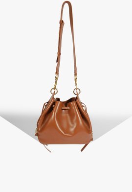 Bolsa Tiracolo Bucket Hazel Couro Marrom