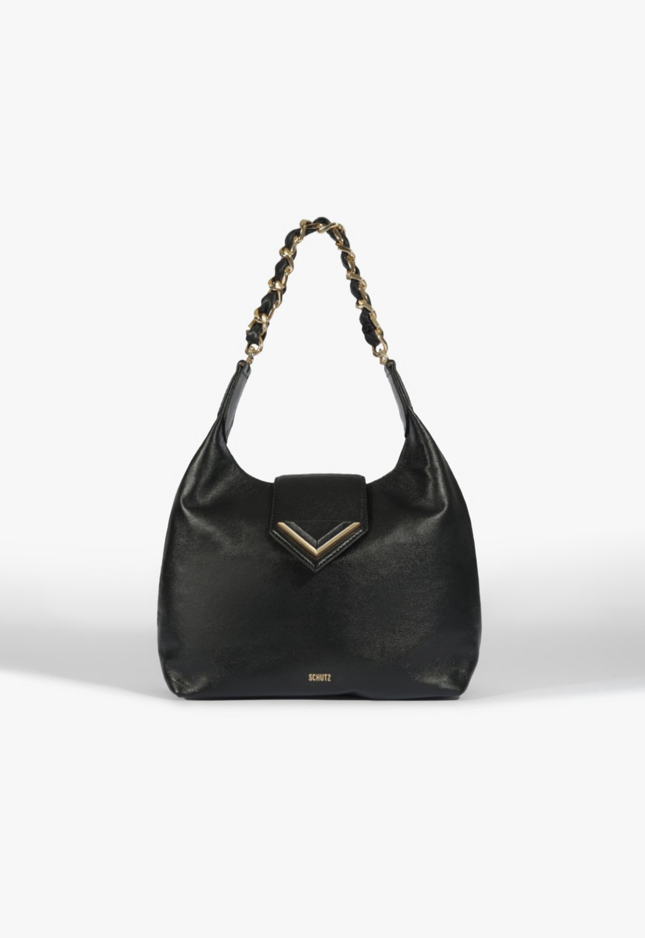 Bolsa Hobo Secrets Pequena Couro Preta | Schutz