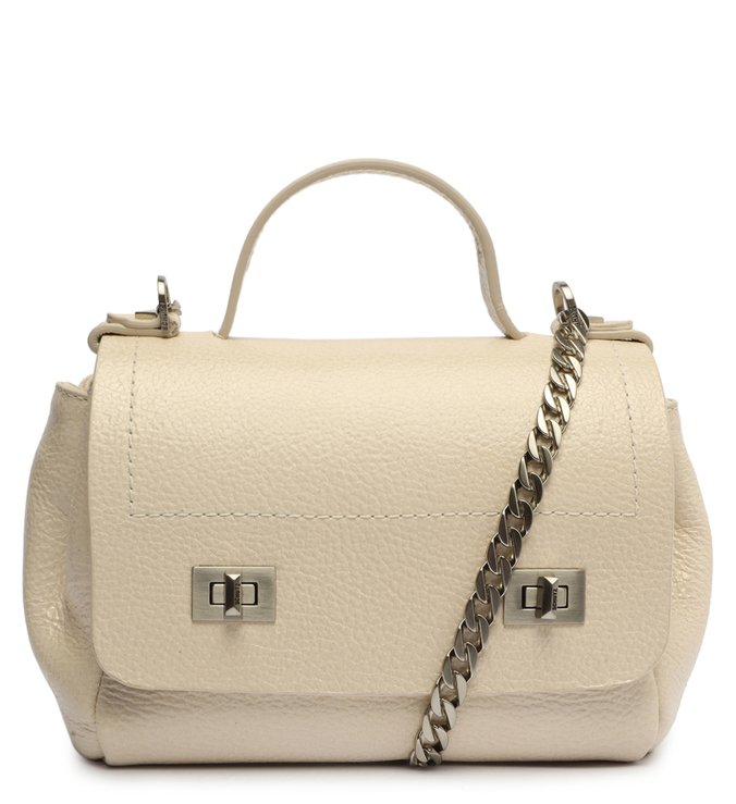 Bolsa Tote Média Sky Couro Branca