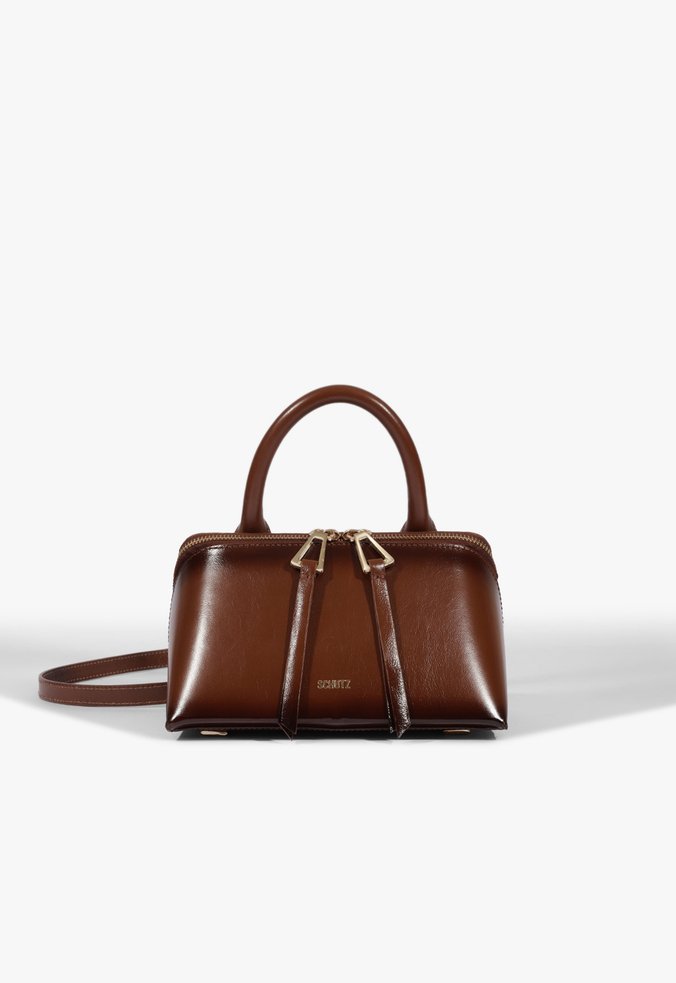 Bolsa Bowling Trix Pequena Couro Marrom