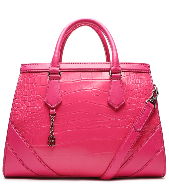 Bolsa Tote Alexia Croco Rosa