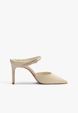 Mule Laura Mule Couro Branco