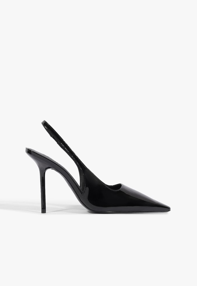 Scarpin Slingback Lucy Couro Preto