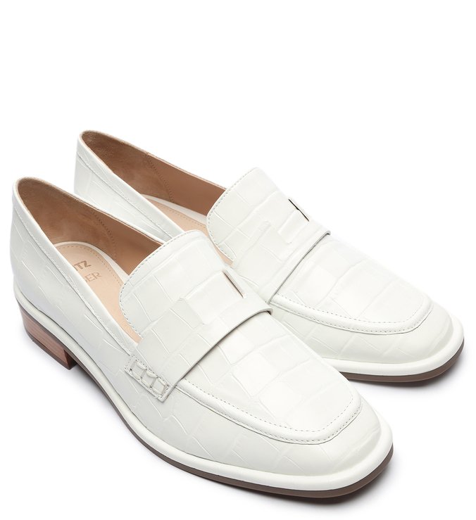 Schutz x Ginger Mocassim Croco White Schutz x Ginger Mocassim Croco White