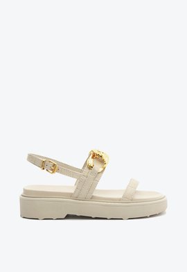Sandália Papete Mikka Couro Off White