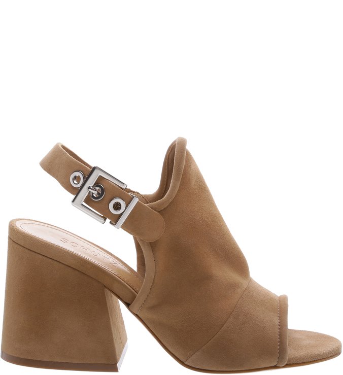 Sandália Block Heel Nobuck Honey
