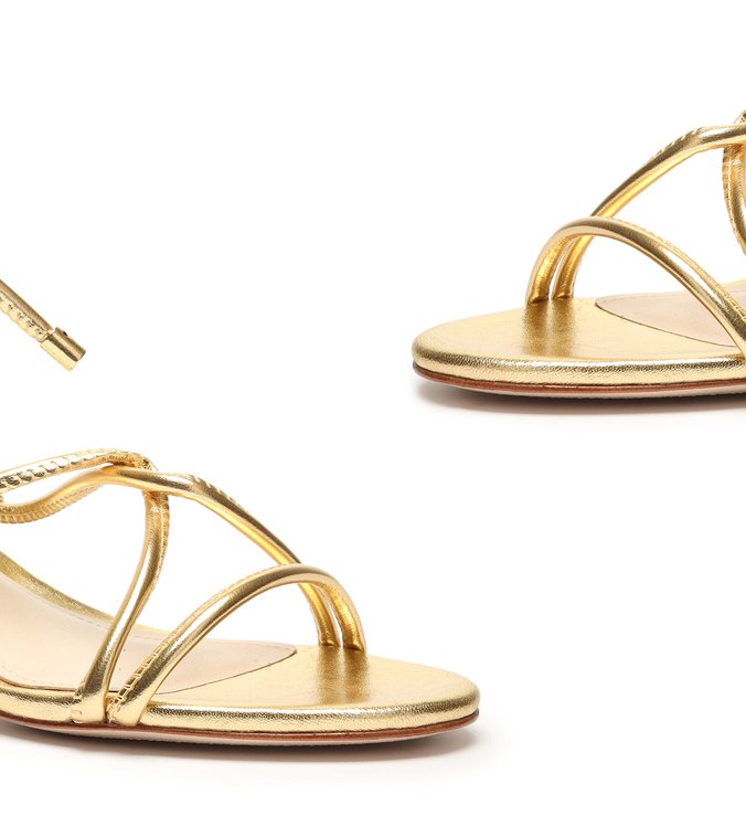 Sandália Block Heel Curves Gold Sandália Block Heel Curves Gold