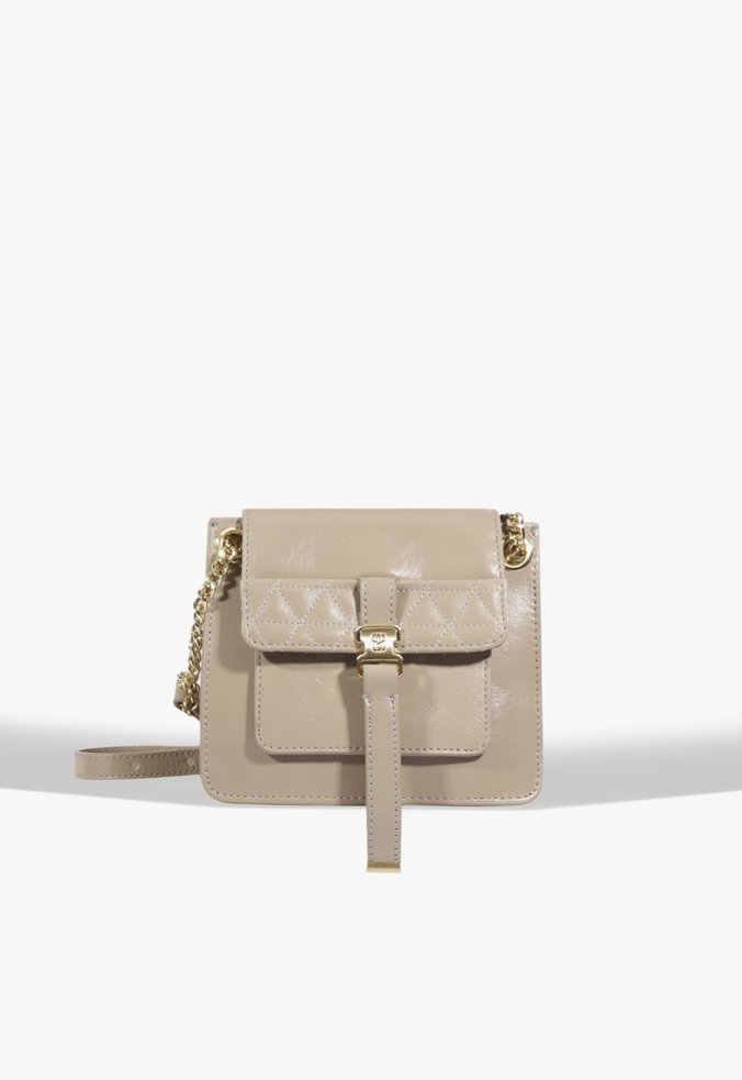 Bolsa Tiracolo Pequena Lilibet Couro Cinza
