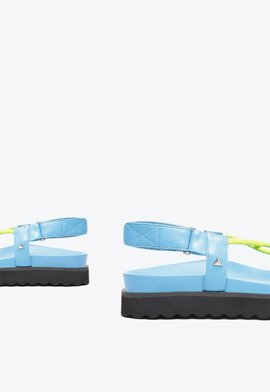 Sandália Papete Maju Sporty Corda Azul Neon