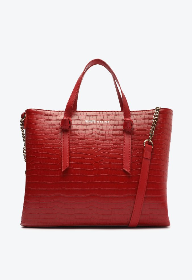 Bolsa Tote Tiracolo Jessi Croco Vermelha