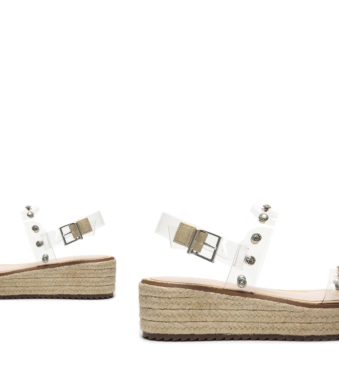 Sandália Flatform Vinil Studs Natural Sandália Flatform Vinil Studs Natural