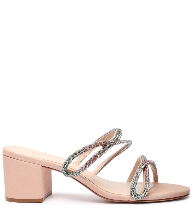 Sandália Mule Block Heel Glam Rose