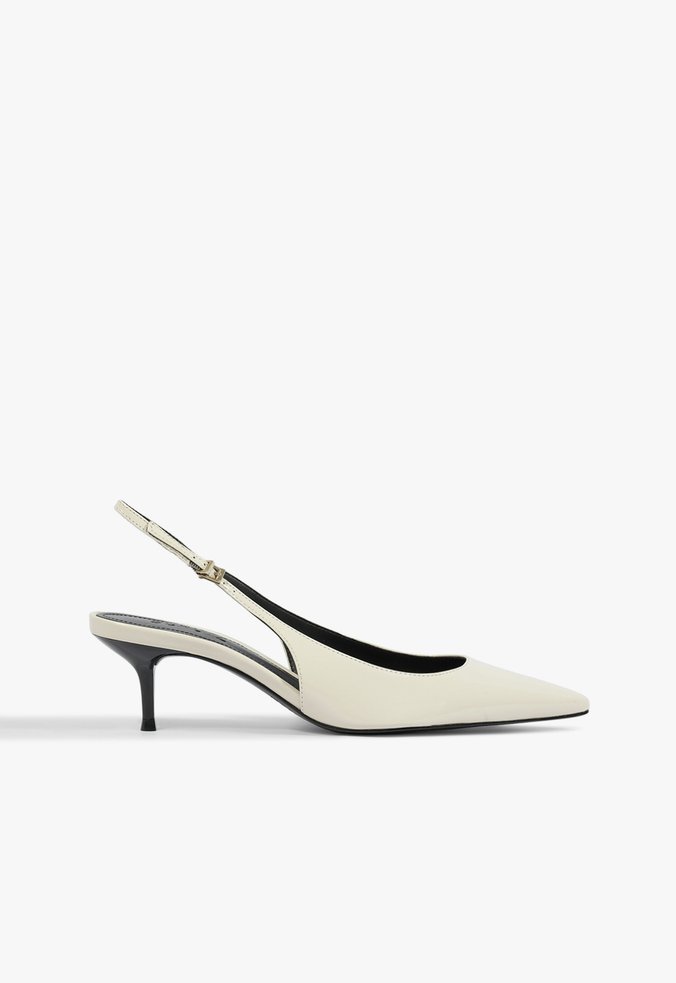 Scarpin Slingback Verniz Branco