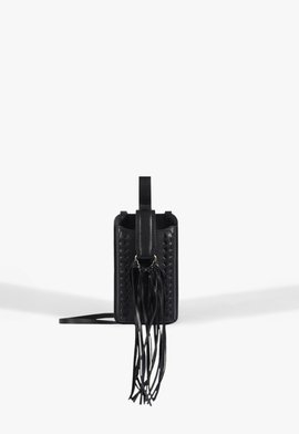 Porta Celular Vena Couro Preto