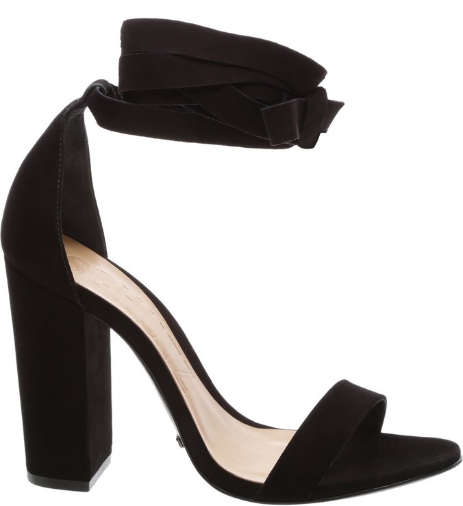 Sandália Block Heel Lace Up Black