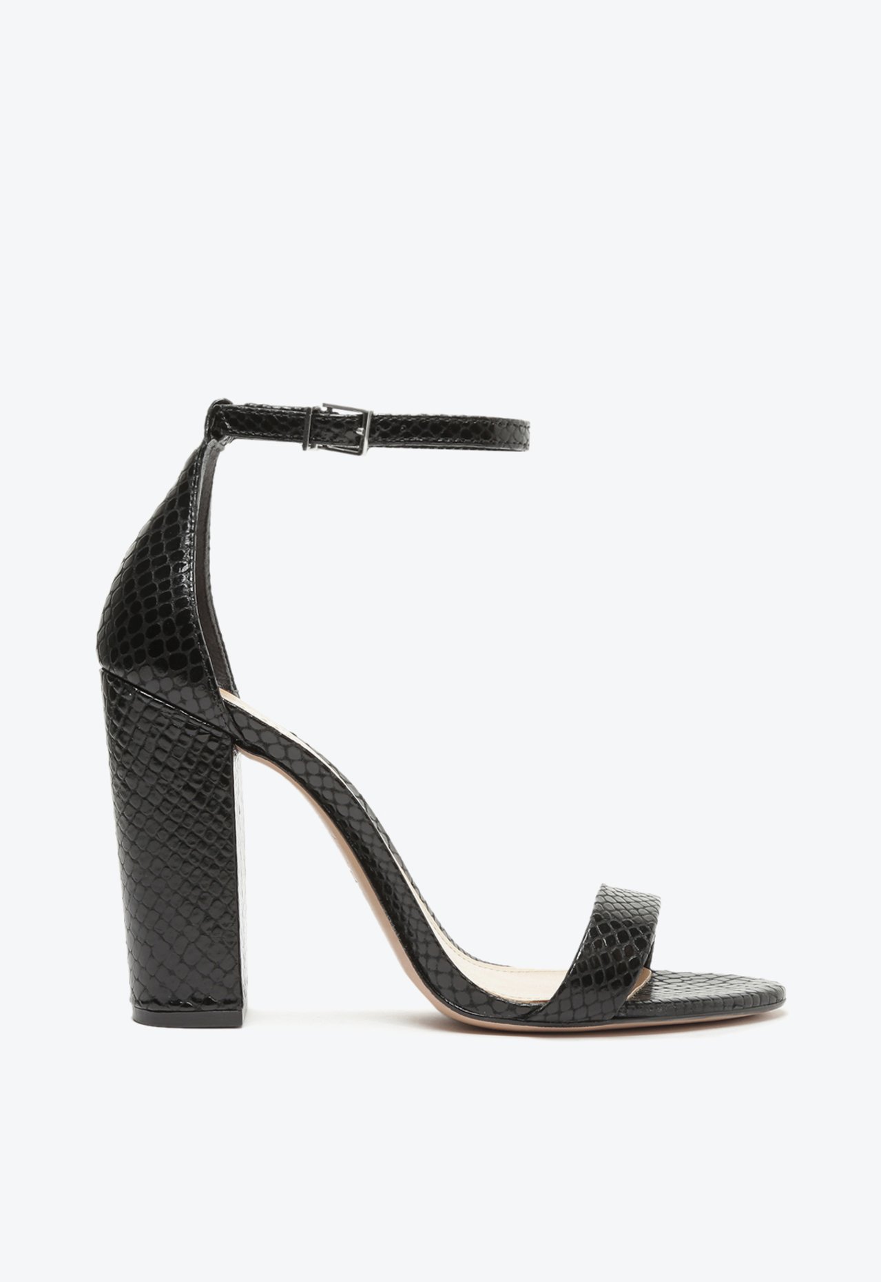 Sandália Gisele Salto Bloco Couro Preta | Schutz