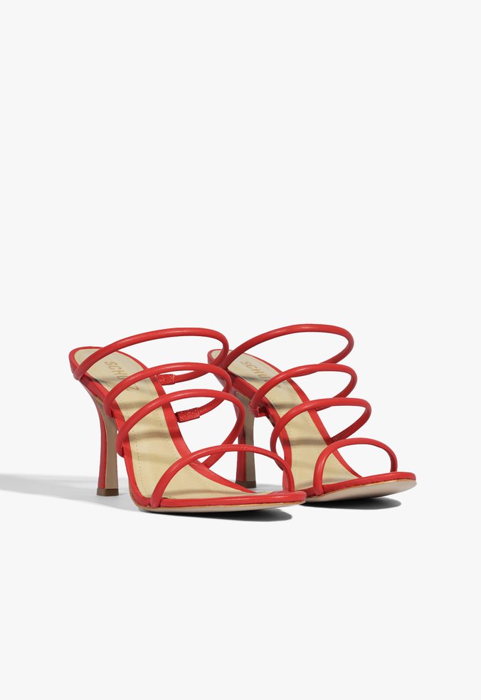 Tamanco Tiras Couro Vermelho | Schutz