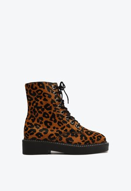Bota Coturno Infantil Couro Animal Print