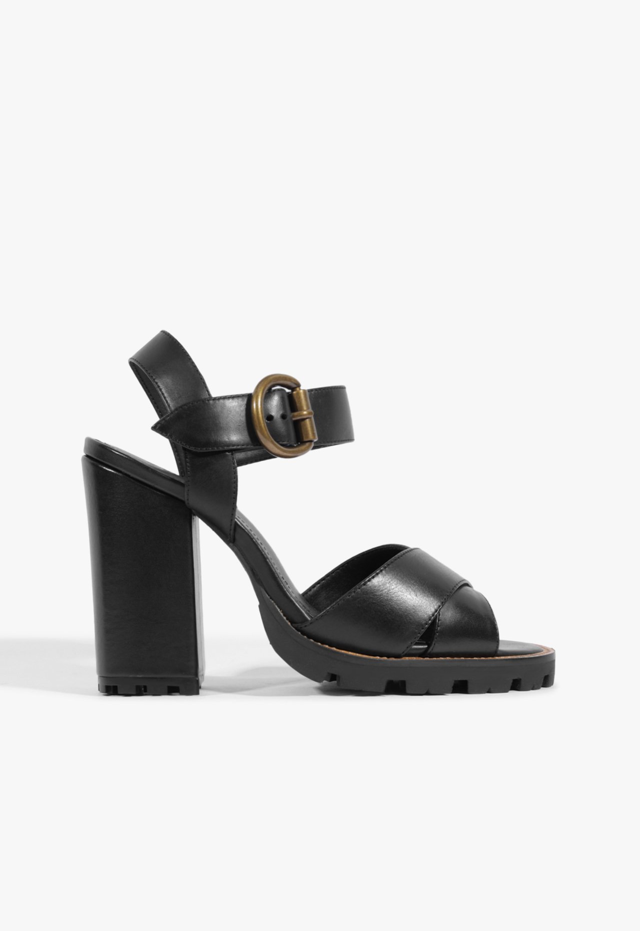 Sandália Plataforma Couro Marrom Escuro | Schutz