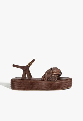 Sandália Papete Plataforma Marrom Escuro