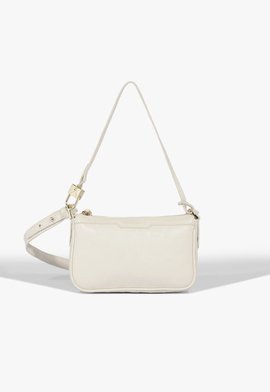 Bolsa Tiracolo Média Triangle Grained Couro Branca