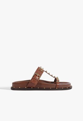 Papete Studs Couro Marrom