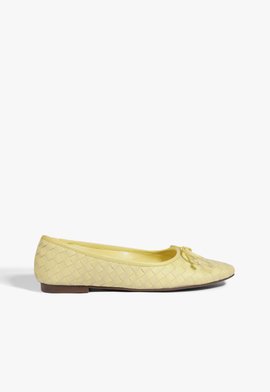 Sapatilha Arissa Woven Casual Couro Amarela