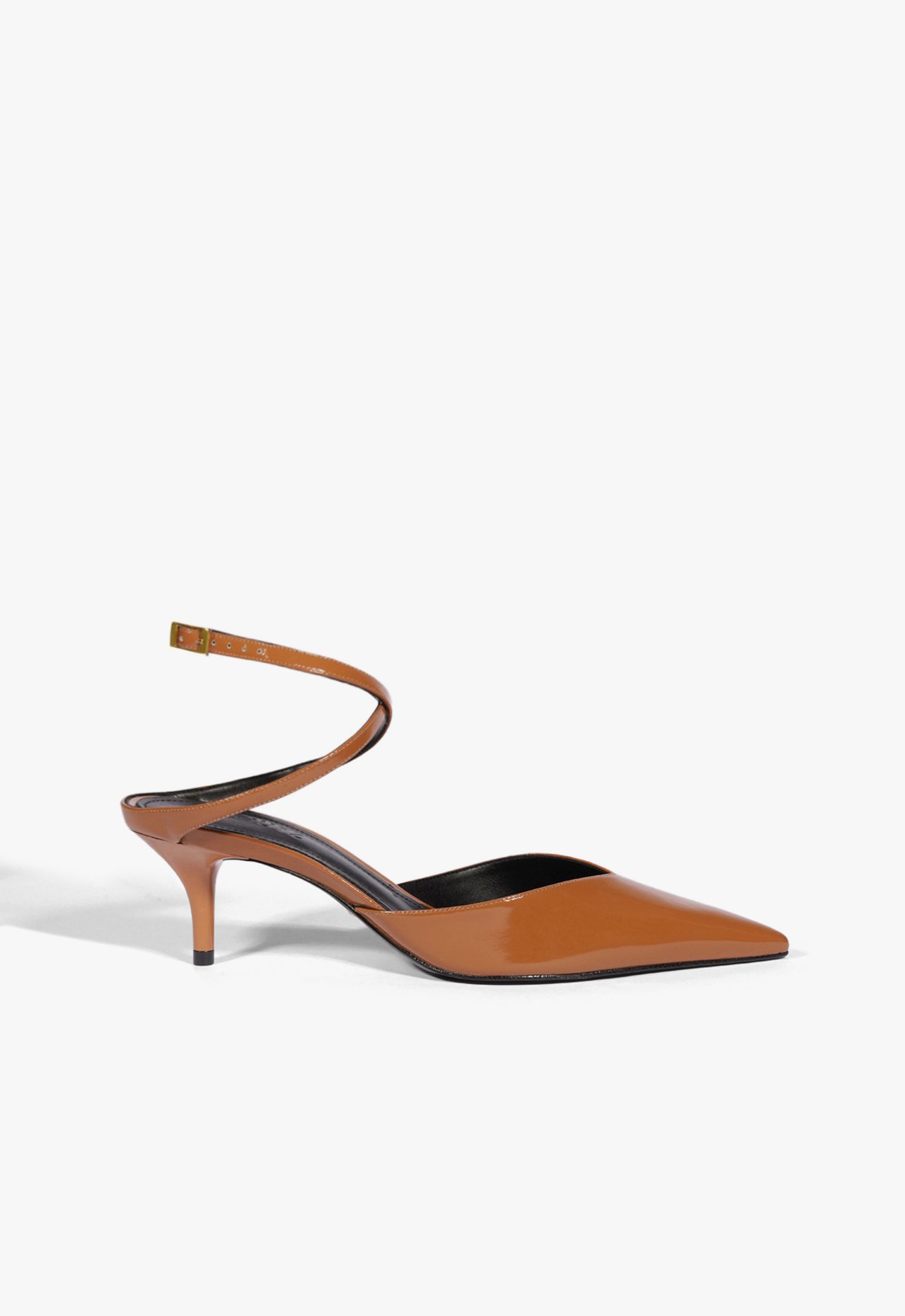 Sapato Scarpin Salto Médio Tiras Couro Marrom | Schutz