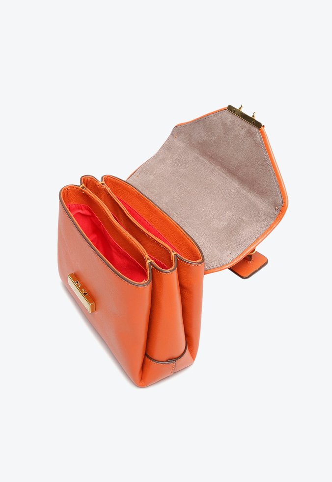 Bolsa Tiracolo Média Luara Couro Laranja Bolsa Tiracolo Média Luara Couro Laranja