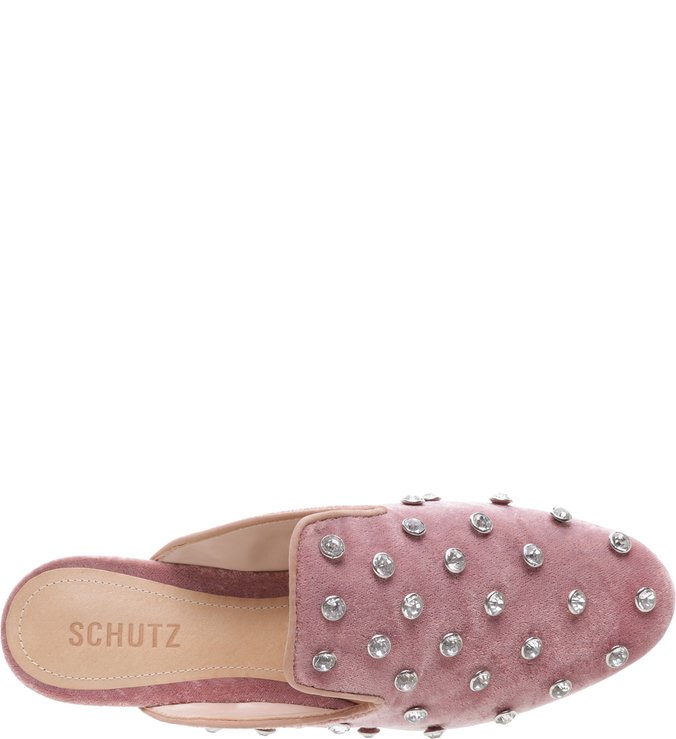 Saapto Mule Crystal Velvet Rosa Claro Saapto Mule Crystal Velvet Rosa Claro