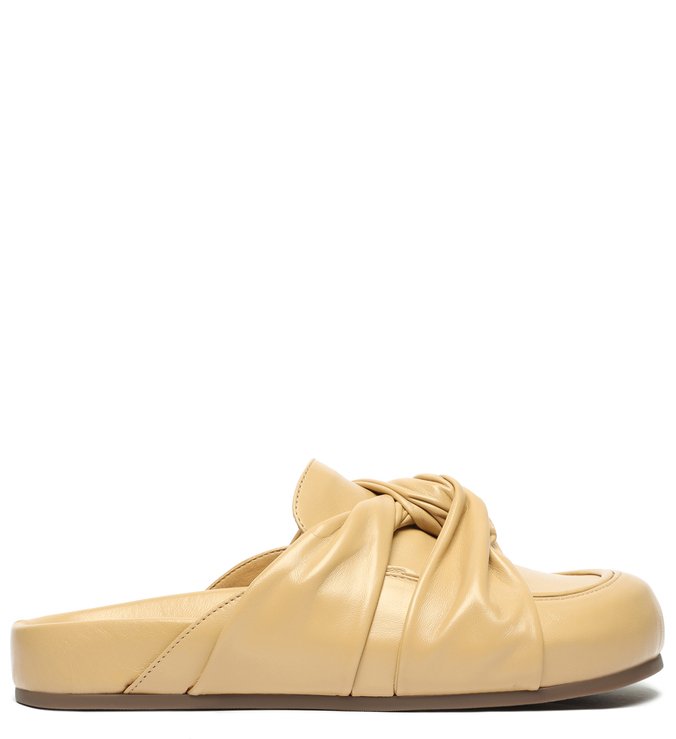 Mule Clog Claire Couro Torcido Creme Mule Clog Claire Couro Torcido Creme