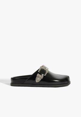 Clog Grace Couro Preto 