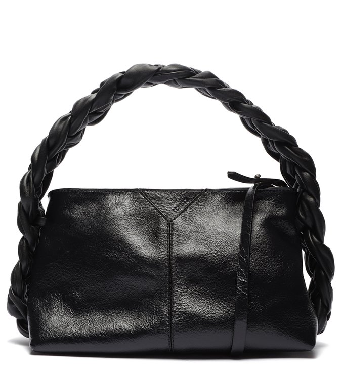 Bolsa Tiracolo Pequena Jenna Couro Preta