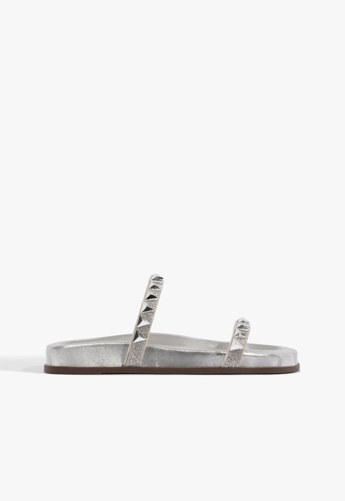 Sandália Papete Flatform Prata