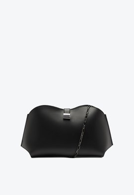 Bolsa Pouch Grande Couro Preta