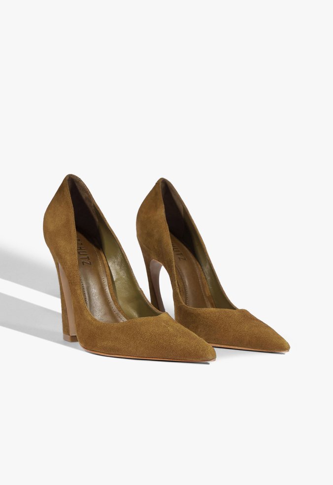 Scarpin Lexi Camurça Marrom Oliva | Schutz