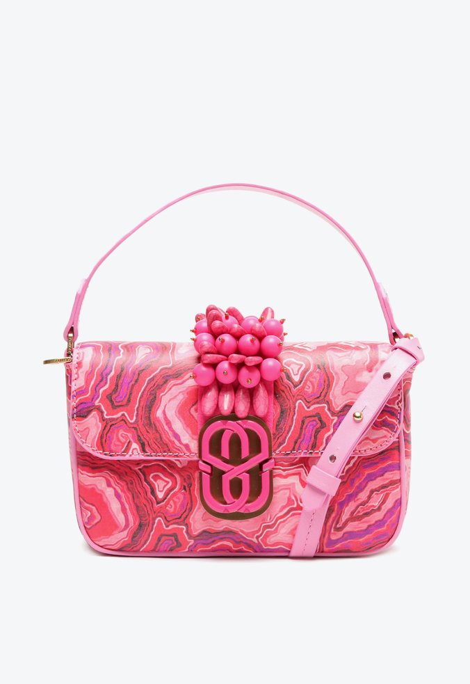 Bolsa Tiracolo Schutz Snaps Malaquita Couro Rosa