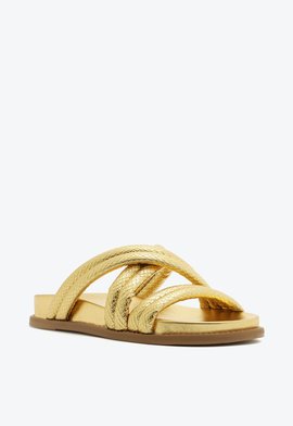 Sandália Papete Snake Dourada