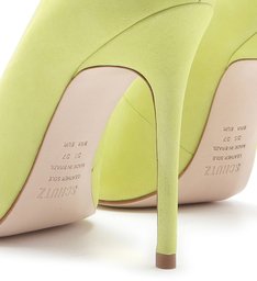 Sapato Scarpin Nobuck Verde Neon