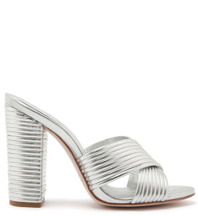 Sandália Mule Textures Prata