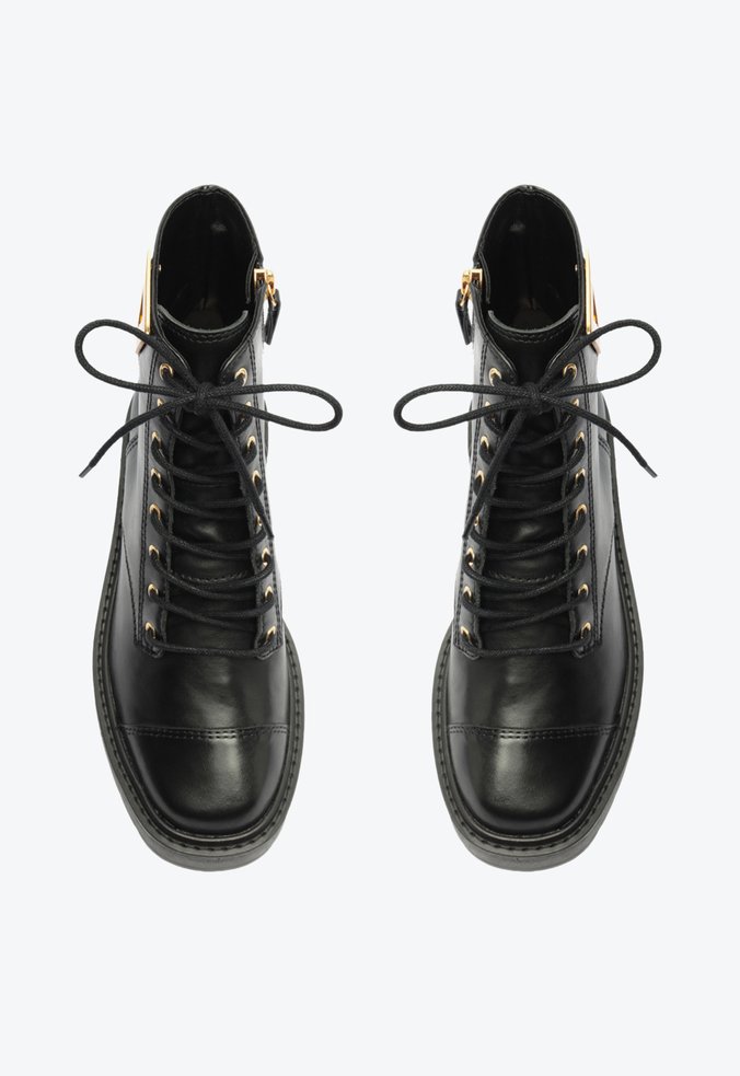 Bota Coturno Theo Couro Preto