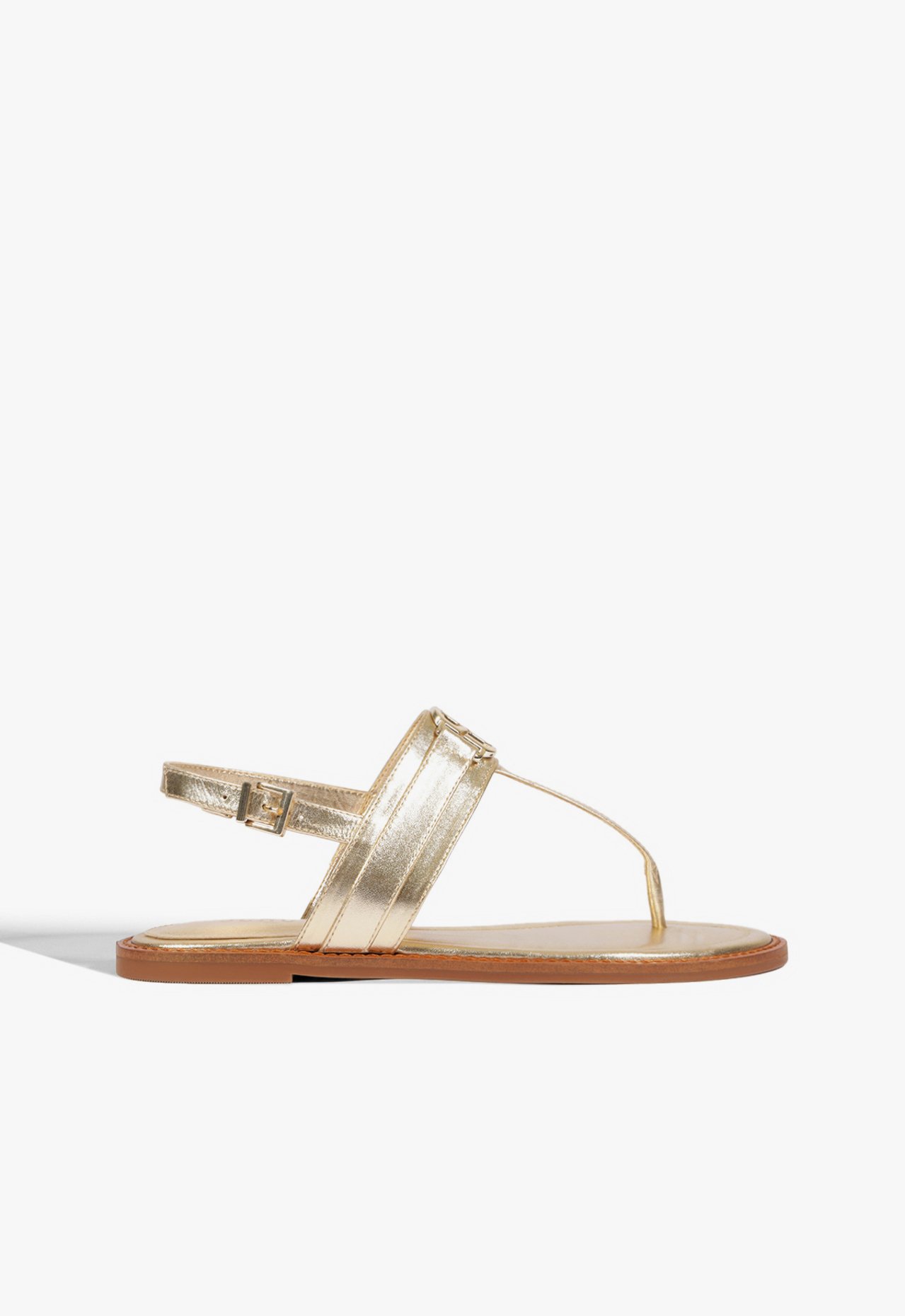 Sandália Rasteira Claire Couro Dourado | Schutz