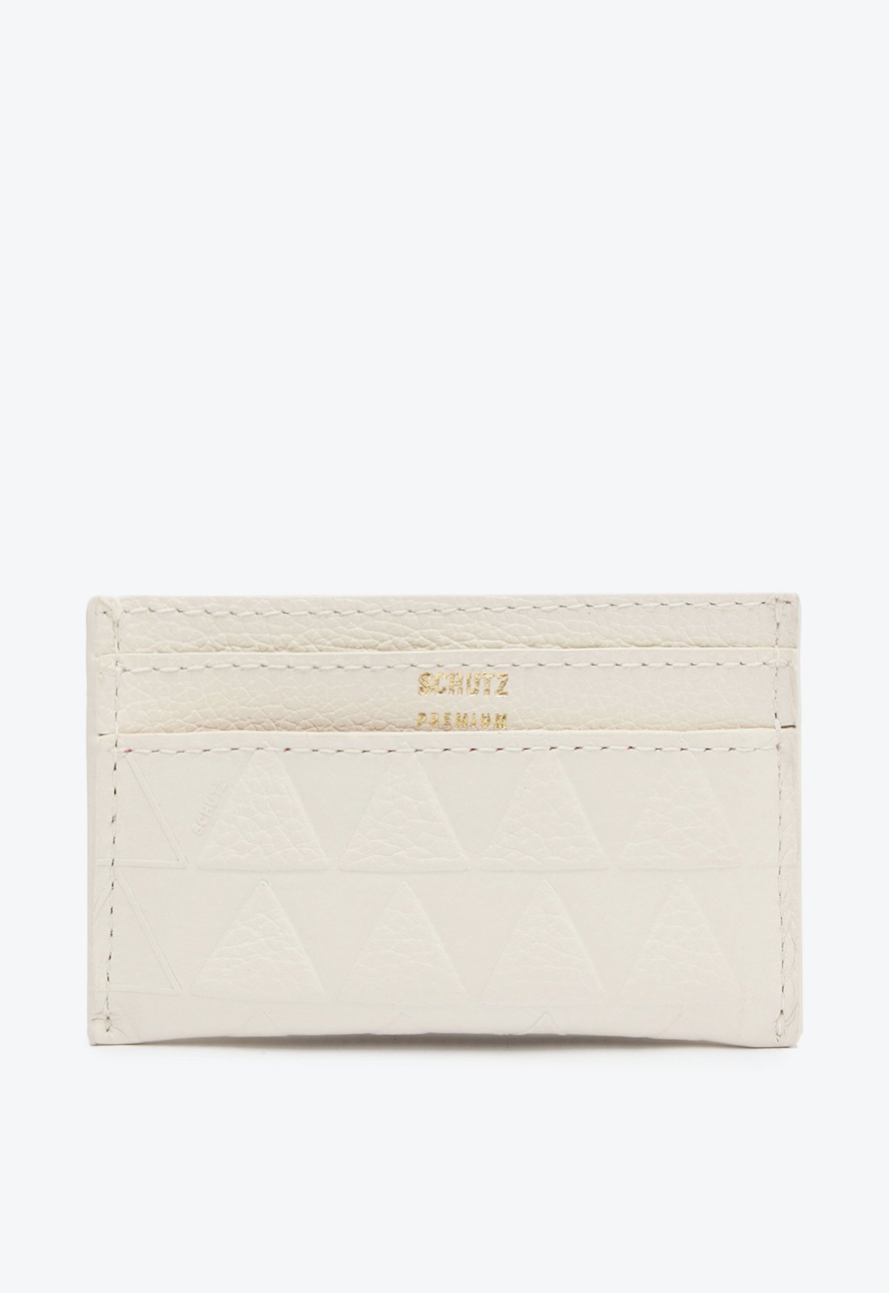 Porta Cartões Grande Triangle Grained Couro Branco | Schutz