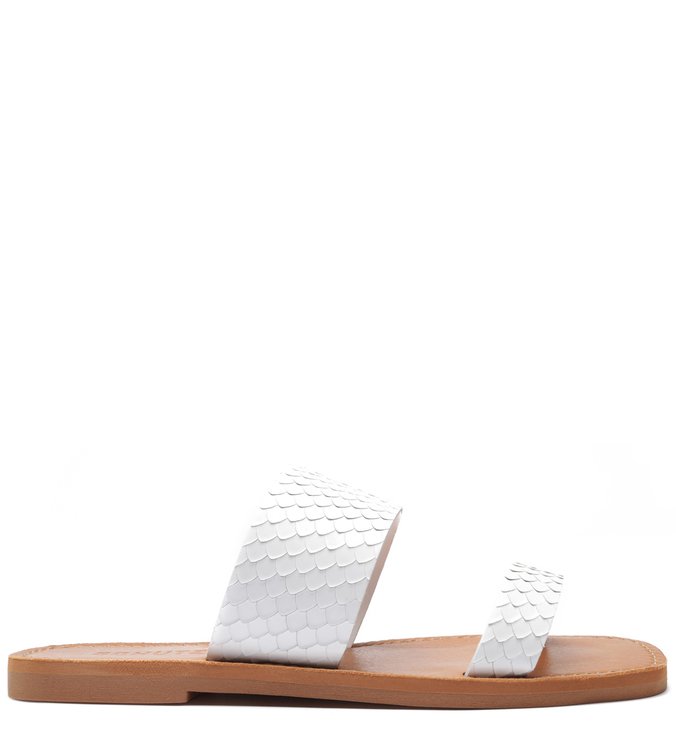 SLIDE TIRAS DUPLAS BRIGHT SNAKE WHITE