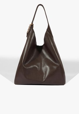 Bolsa Hobo Iga Grande Couro Marrom Escuro