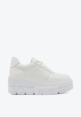 Tênis Plataforma Couro Branco