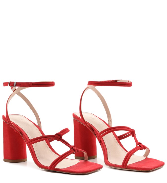 Sandália Strings Bold Heel Nobuck Red Sandália Strings Bold Heel Nobuck Red